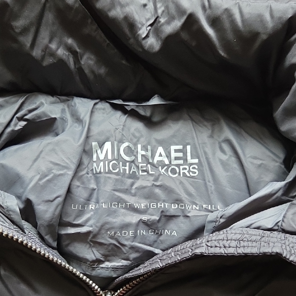 Michael Kors Womens Charcoal Puffer Jacket